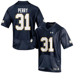 Notre Dame Fighting Irish Men's Spencer Perry #31 Navy Blue Under Armour Authentic Stitched College NCAA Football Jersey ZNX7399NB